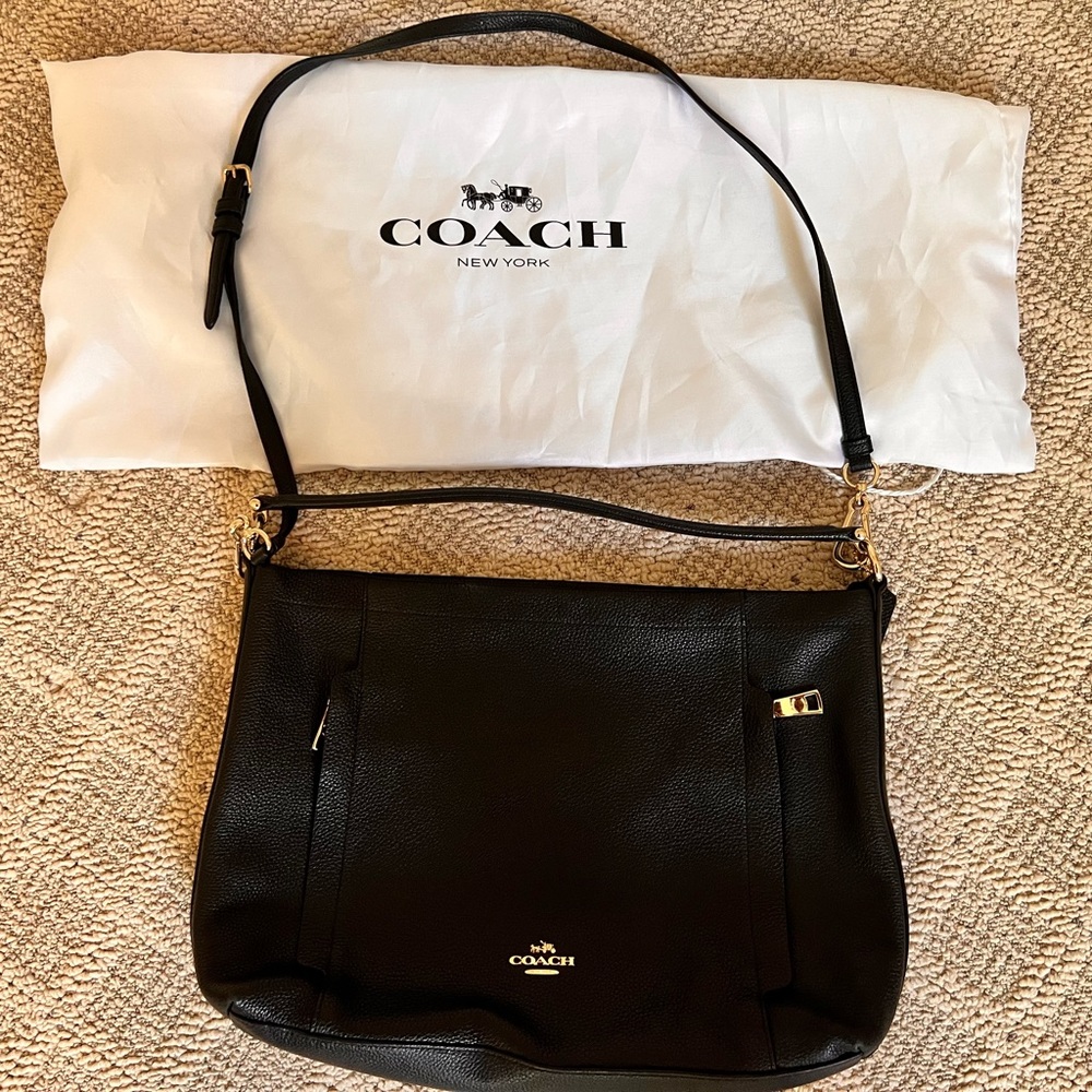 Coach "Scout Hobo"  Black Pebbled Leather Bag